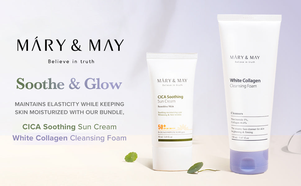 Sooth&Glow CICA soothing Sun Cream + White Collagen Cleansing Foam (promotion)