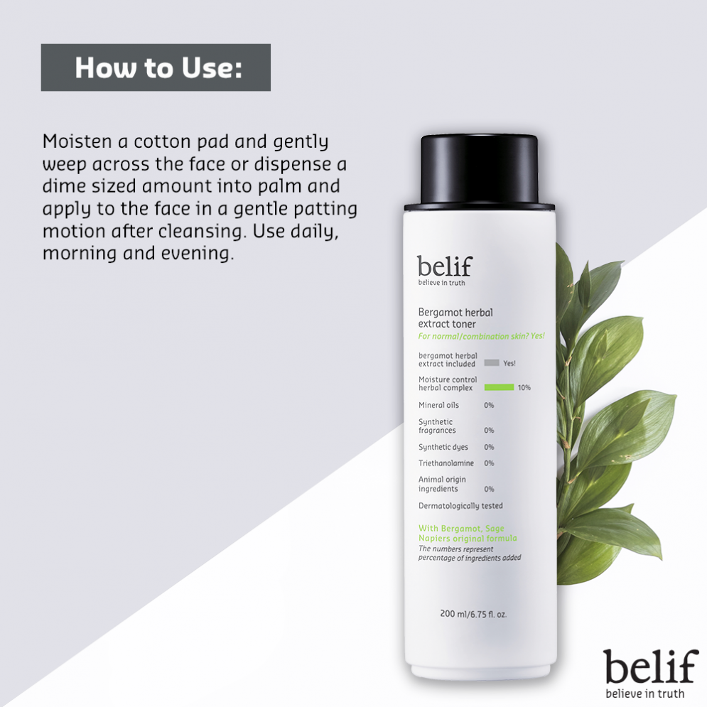 Bergamot herbal extract toner 200 ml