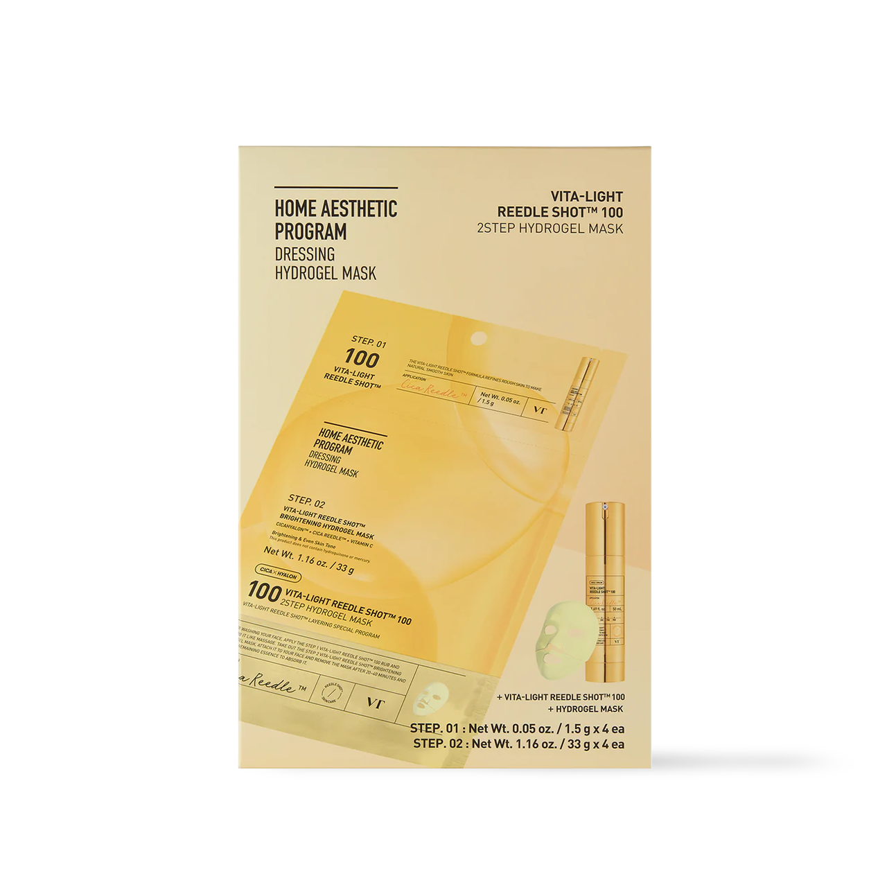 VITA-LIGHT Reedle Shot 100 2STEP Hydrogel Mask 4ea